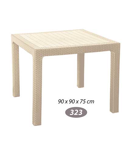 میز مربع حصیر بافت کد 323 شیری
