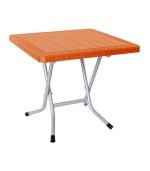 میز مربع تاشو حصیربافت کد 523 - نارنجی