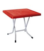 میز مربع تاشو حصیربافت کد 523 - قرمز