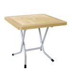 میز مربع تاشو حصیربافت کد 523 - کرم