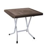 میز مربع تاشو حصیربافت کد 523 - قهوه ای