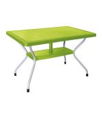 میز مستطیل حصیربافت پایه فلزی کد 621 - سبز