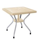 میز مربع حصیربافت پایه فلزی کد 623 - شیری