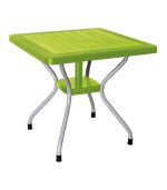 میز مربع حصیربافت پایه فلزی کد 623 - سبز