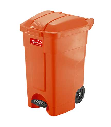 سطل پدالی چرخدار 5000 - نارنجی
