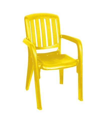 صندلی پلاستیکی دسته دار 886 زرد
