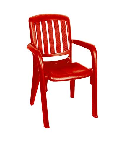 صندلی پلاستیکی دسته دار 886 قرمز