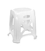 چهارپایه پلاستیکی حصیری بلند 1017 سفید