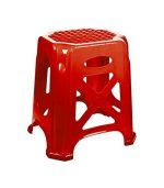 چهارپایه پلاستیکی حصیری بلند 1017 قرمز