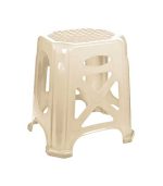 چهارپایه پلاستیکی حصیری بلند 1017 کرم