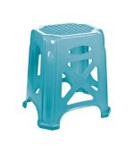 چهارپایه پلاستیکی حصیری بلند 1017 آبی روشن