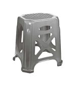 چهارپایه پلاستیکی حصیری بلند 1017 طوسی