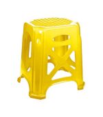 چهارپایه پلاستیکی حصیری بلند 1017 زرد