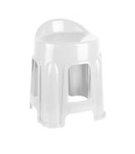 چهارپایه پلاستیکی پشتی دار 1213 سفید