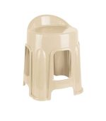 چهارپایه پلاستیکی پشتی دار 1213 کرم