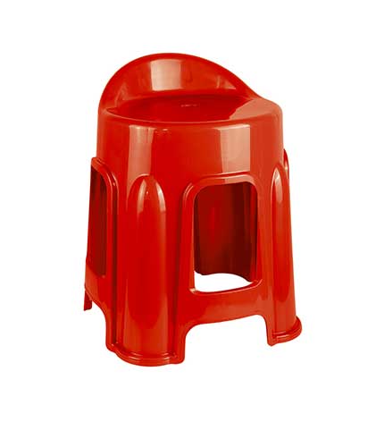 چهارپایه پلاستیکی پشتی دار 1213 قرمز