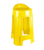 چهارپایه پلاستیکی پشتی دار 1214 زرد