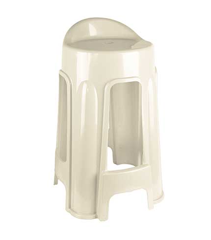 چهارپایه پلاستیکی پشتی دار 1214 شیری