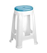 چهارپایه پلاستیکی دو رنگ بلند 1417 سفید