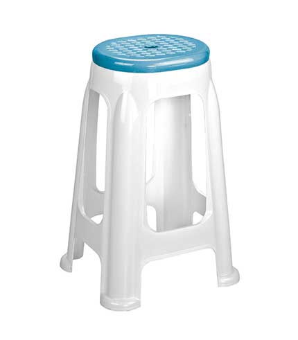 چهارپایه پلاستیکی دو رنگ بلند 1417 سفید