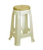 چهارپایه پلاستیکی دو رنگ بلند 1417 شیری