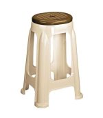 چهارپایه پلاستیکی دو رنگ بلند 1417 کرم