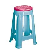 چهارپایه پلاستیکی دو رنگ بلند 1417 آبی