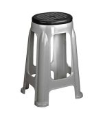 چهارپایه پلاستیکی دو رنگ بلند 1417 طوسی