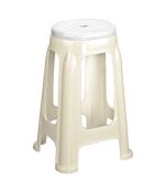 چهارپایه پلاستیکی دو رنگ بلند 1417 شیری سفید