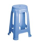 چهارپایه پلاستیکی دو رنگ بلند 1417 آبی