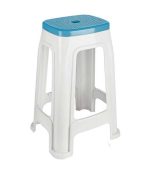 چهارپایه پلاستیکی دو رنگ 1418 سفید