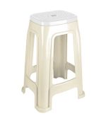 چهارپایه پلاستیکی دو رنگ 1418 شیری