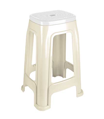 چهارپایه پلاستیکی دو رنگ 1418 شیری