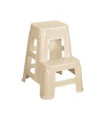 چهارپایه دو پله پلاستیکی بلند سوپر کرم