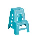 چهارپایه دو پله پلاستیکی بلند آبی