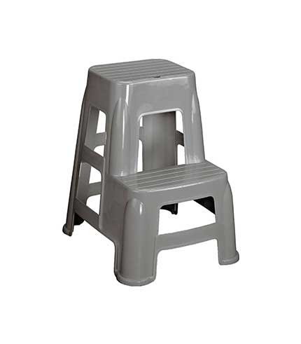 چهارپایه دو پله پلاستیکی بلند طوسی