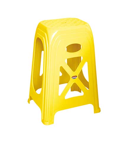 چهارپایه پلاستیکی بلند سوپر زرد