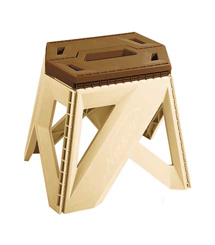 چهارپایه پلاستیکی تاشو مدل 617 قهوه ای