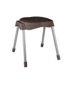 چهارپایه پلاستیکی پایه فلزی مدل 763 قهوه ای