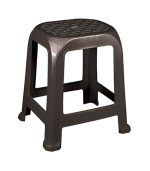 چهارپایه پلاستیکی حصیری بلند 817 قهوهای