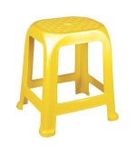 چهارپایه پلاستیکی حصیری بلند 817 زرد