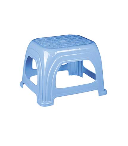 چهارپایه پلاستیکی حصیری کوتاه مدل 819 آبی تیره