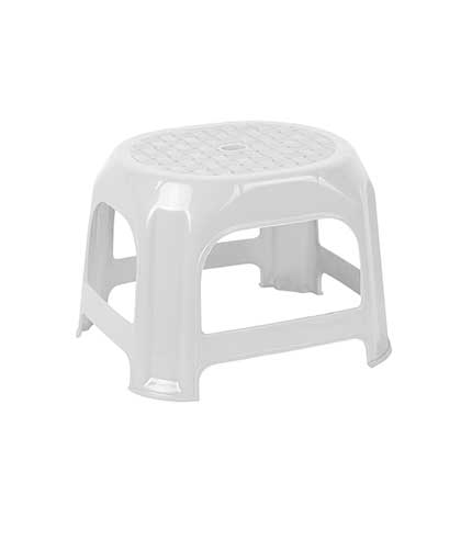 چهارپایه پلاستیکی حصیری کوتاه مدل 836 سفید