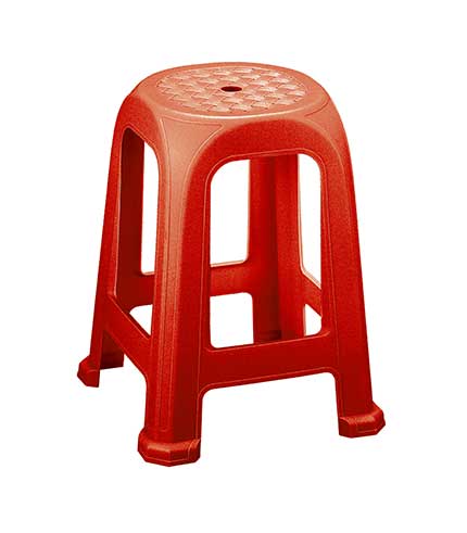 چهارپایه پلاستیکی حصیری بلند 838 قرمز