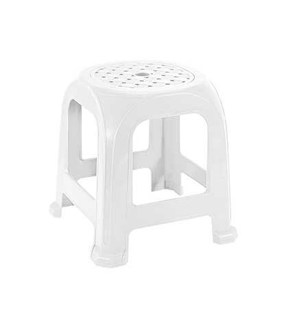 چهارپایه پلاستیکی حصیری مدل 861 سفید