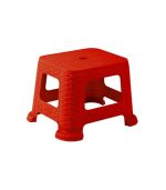 چهارپایه پلاستیکی حصیری کوتاه 865 قرمز