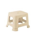 چهارپایه پلاستیکی حصیری کوتاه 865 کرم