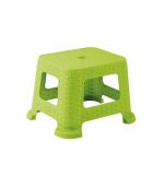چهارپایه پلاستیکی حصیری کوتاه 865 سبز
