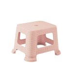 چهارپایه پلاستیکی حصیری کوتاه 865 صورتی