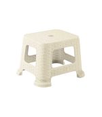 چهارپایه پلاستیکی حصیری کوتاه 865 شیری